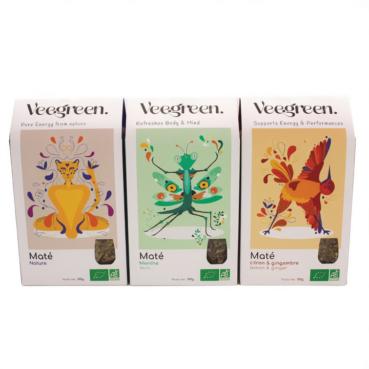 Yerba Maté Goût Nature, Menthe & Citron-Gingembre